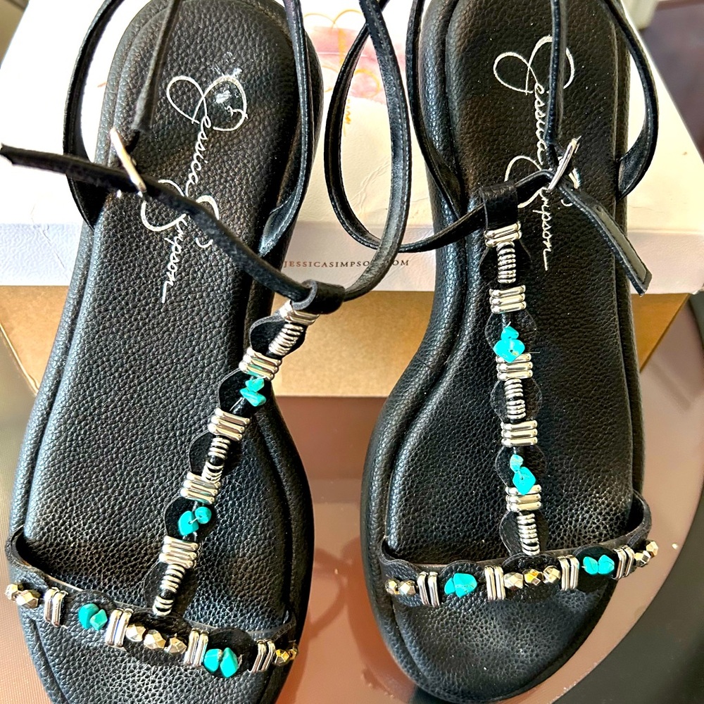 Jessica Simpson Women's Black Eshily Platform Sandal